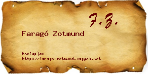 Faragó Zotmund névjegykártya